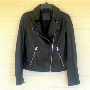 AllSaints Dalby Black Leather Jacket